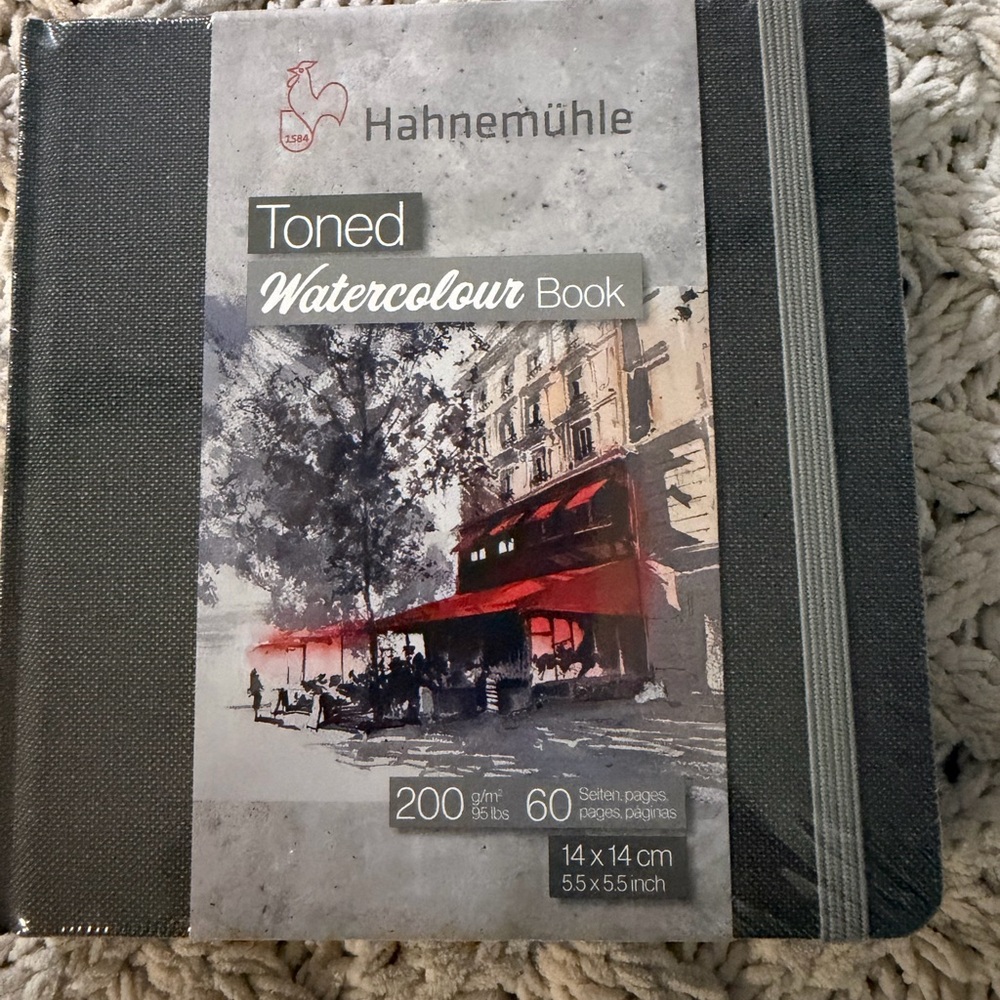 Toned Watercolour Book - Black Cover